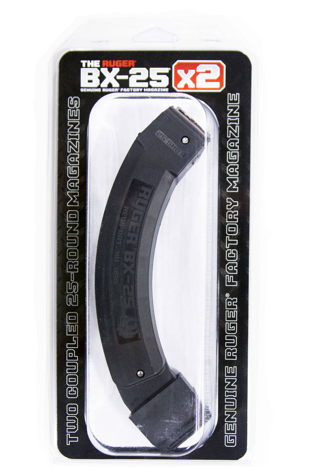 Ruger BX-25 Molded Together Rifle Magazine Black for 10/22 .22LR 25/rds 2/ct