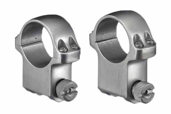 Ruger M77 2-Piece Steel Scope Rings 5B/6B 1" High - Stainless Finish