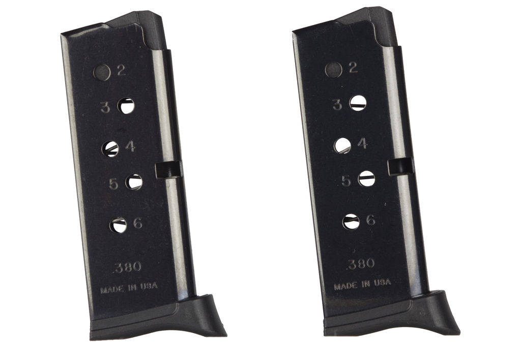 Ruger Handgun Magazine for LCP Black .380 Auto 6/rd 2/pk