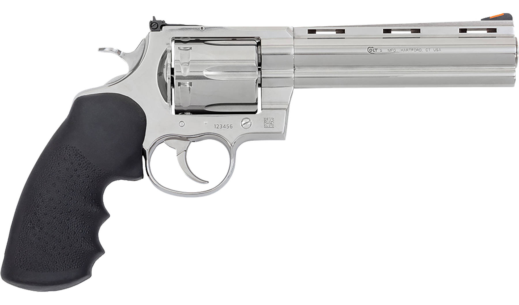 Colt Anaconda Handgun .44 Rem Mag 6rd Capacity 6" Barrel Stainless Frame Black Grips