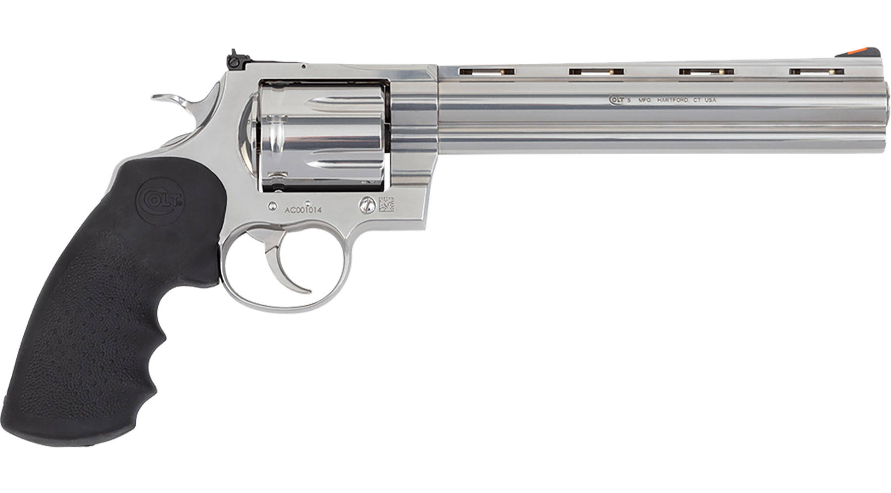 Colt Anaconda Handgun .44 Rem Mag 6rd Capacity 8" Barrel Stainless Frame Black Grips