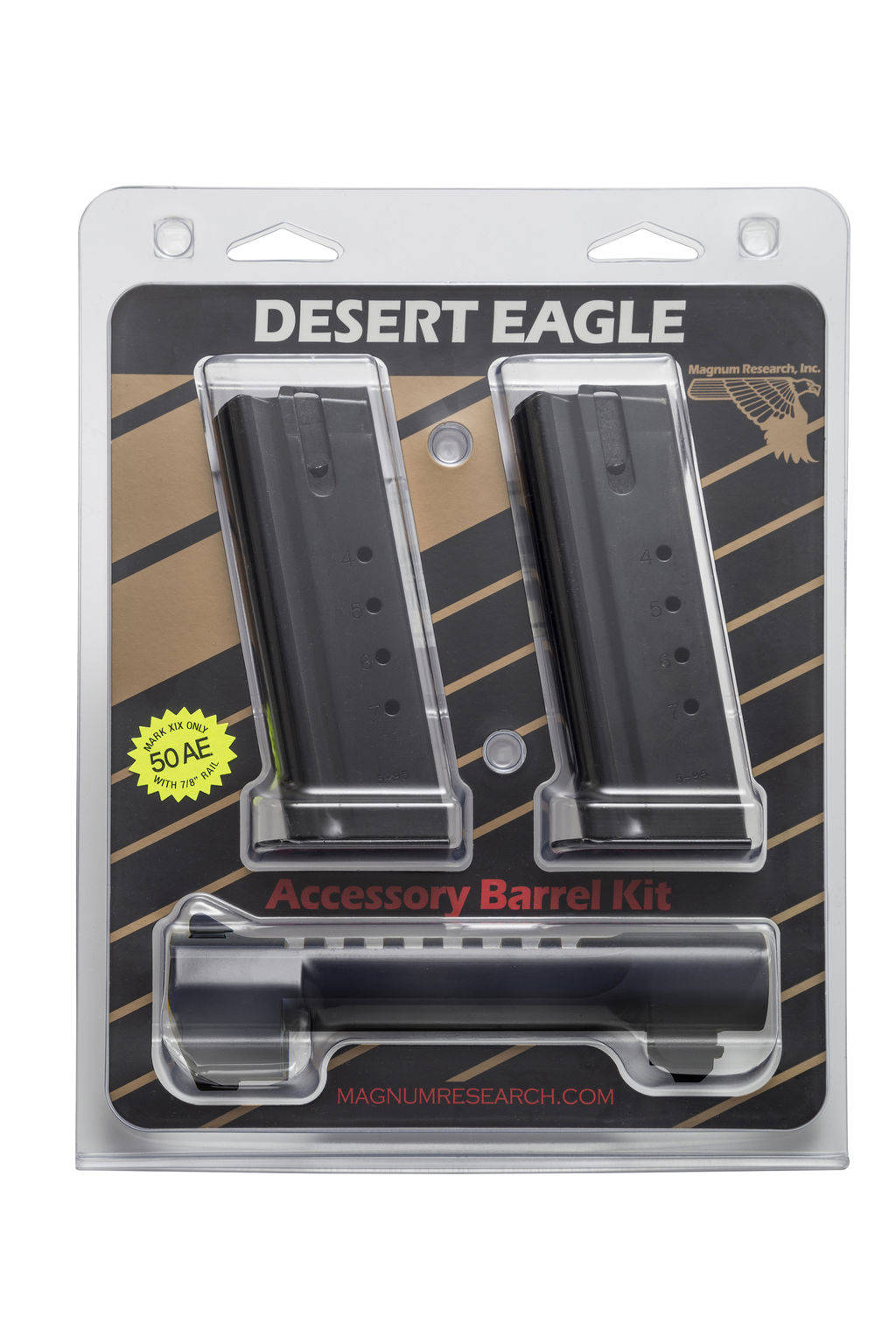 Magnum Research Desert Eagle Combo Pack 6 in Barrel & 2 Magazine .50 AE 7/rd Black Steel