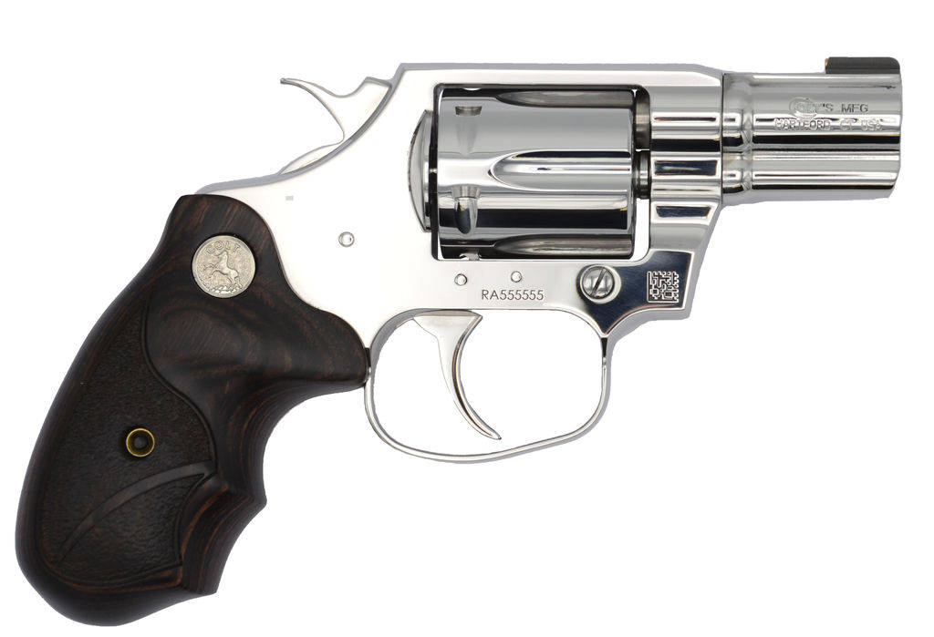 Colt Bright Cobra Handgun .38 Spl(+P) 6rd Capacity 2" Barrel Polished Stainless Finish Walnut Grips