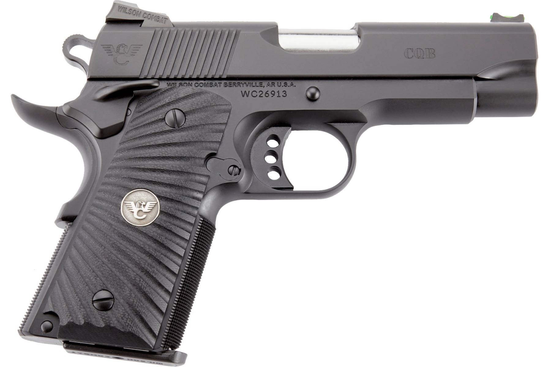 Wilson Combat CQB Compact Handgun 9mm Luger 8rd (1) & 10rd (1) Magazine 4" Barrel Black Armor-Tuff Ambidextrous Safety