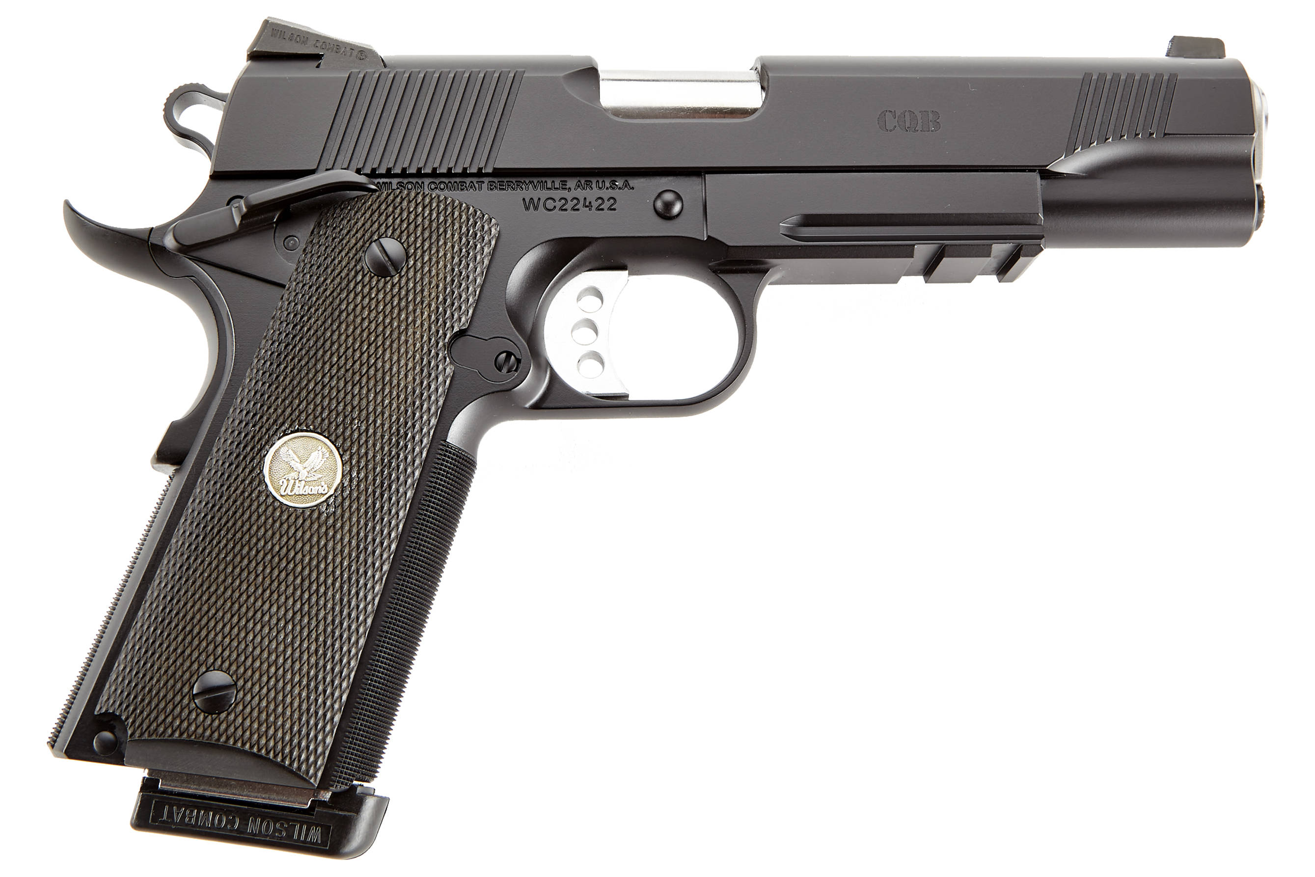 Wilson Combat CQB Lightrail Full-Size Handgun .45 ACP 8rd Magazines (2) 5" Barrel Black Armor-Tuff CA Compliant