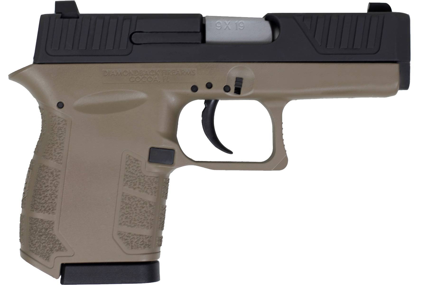 Diamondback DB9 Gen4 Handgun 9mm Luger 6rd Magazine(1) 3.1" Stainless Steel Barrel FDE Frame/Black Slide