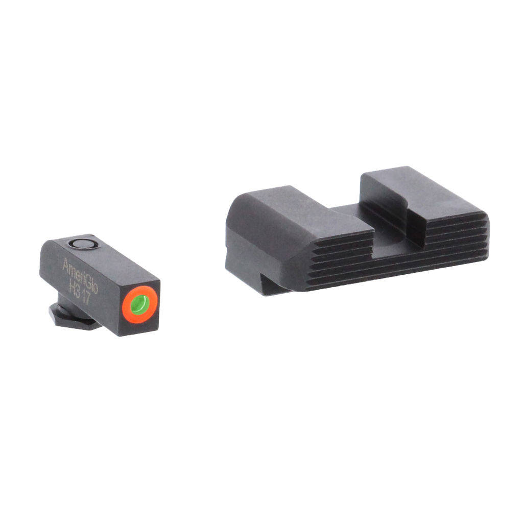Ameriglo Hackathorn Sight Set for Glock 17-39 Front Tritium - Green / Front Outline - Orange / Rear - Black Serrated
