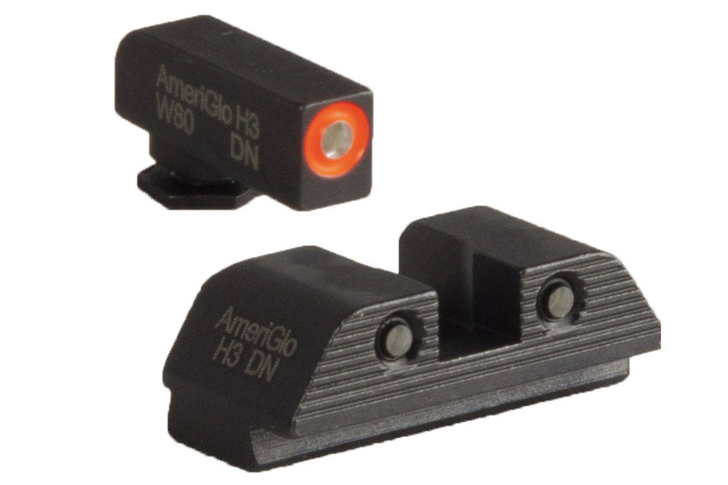 Ameriglo Trooper Tritium Sight Set Green with Orange Front Green with Black Rear for Glock