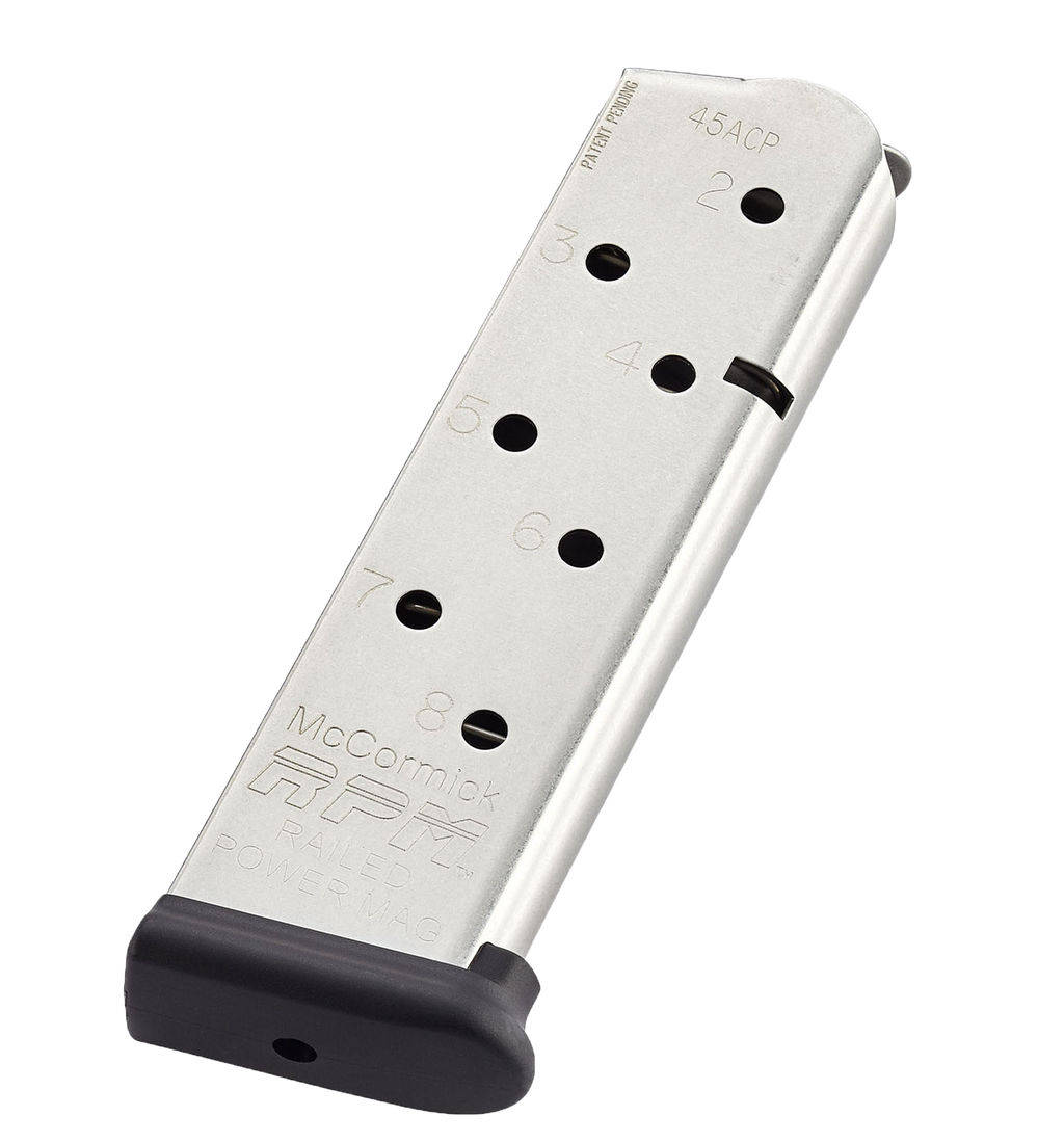 Chip McCormick Railed Power Handgun Magazine Stainless (RPM) .45 ACP 8/rd