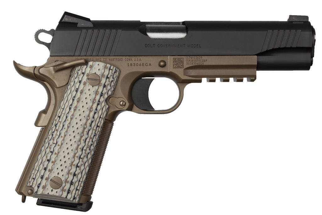 Colt Custom CQB Handgun .45 ACP 8rd Magazine 5" Barrel FDE\Black DLC Finish G10 Grip