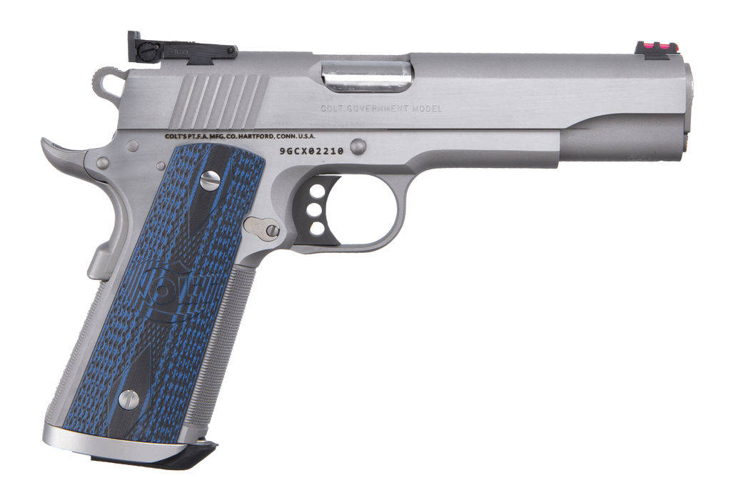 Colt Gold Cup Trophy Handgun .38 Super 9rd Magazine 5" Barrel Stainless Finish G10 Grips Fiber Sights