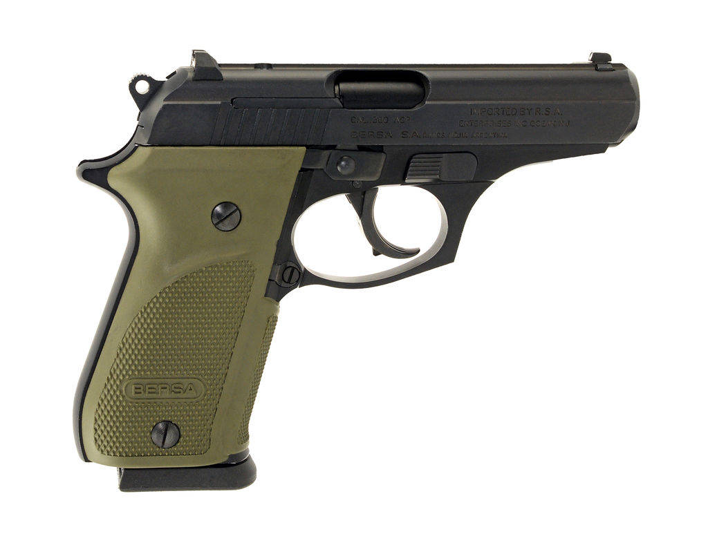 Bersa Thunder 380 Combat Plus Handgun .380 Auto 15rd Magazines(2) 3.5" Barrel Black Finish Green Grips