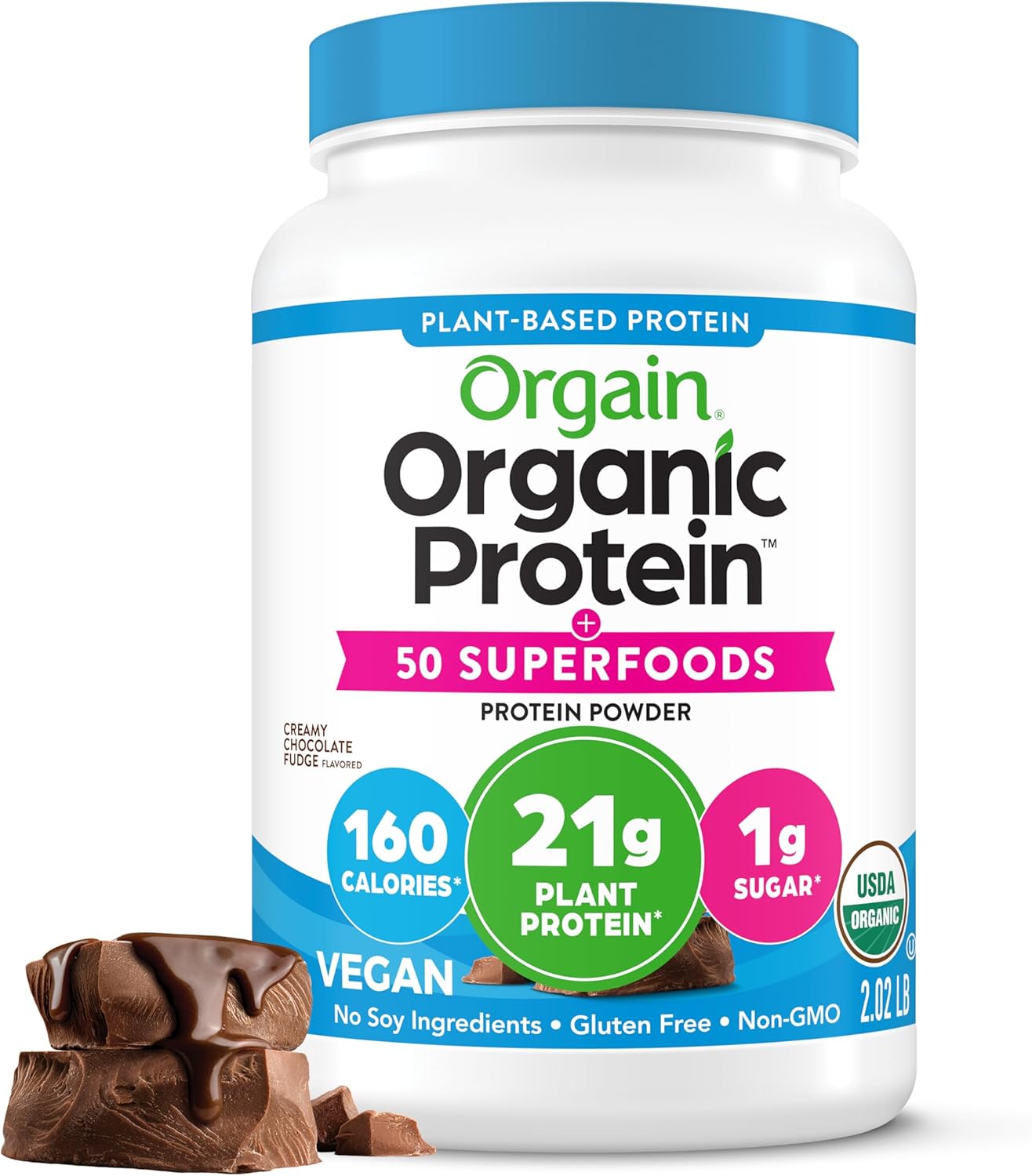 Orgain Organic Vegan Protein Creamy Chocolate Fudge Powder