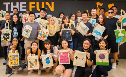 Group Canvas Art Jamming Workshop - Best Art Jamming Workshop Singapore