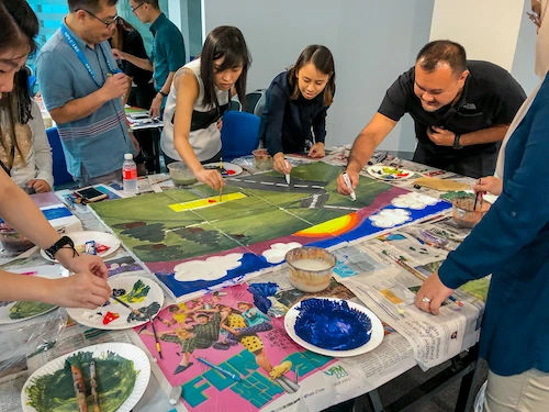 Group Art Jamming Workshop - Icebreaker Games Singapore