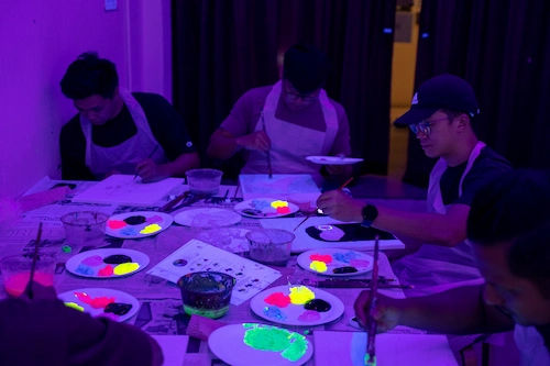 Neon Painting Workshop - Easy Art Jamming Singapore