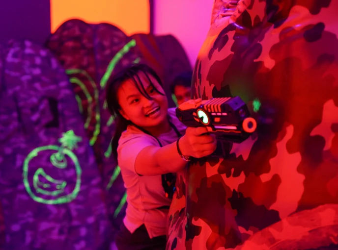 laser tag games played in a Singapore laser tag arena