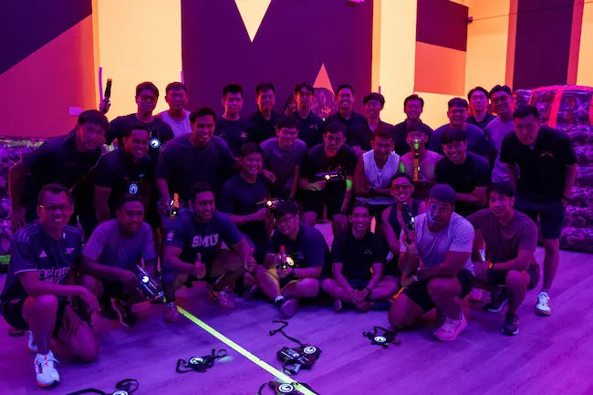 Large group laser tag setup for NS cohesion events in Singapore
