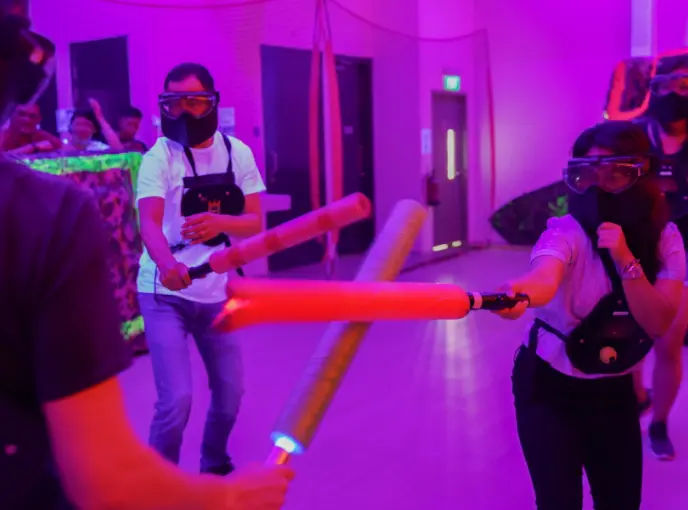 Clients playing Saber Tag