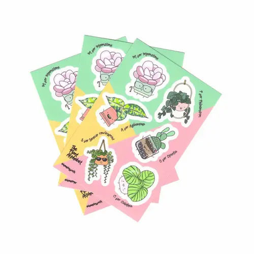 Vinyl Sticker Sheet - Plant Gifts Singapore (Credit: The Chlorofeel Shop)