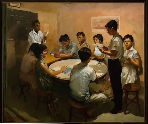 National Language Class, Chua Mia Tee - Famous Paintings Singapore (Credit: Artsy)