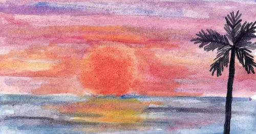 Serene Sunset - Easy Paintings For Beginners Singapore