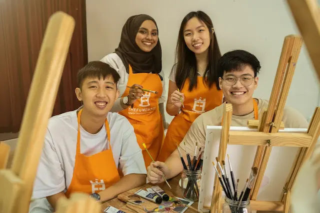 clients in an art jamming workshop by Art Jamming Singapore