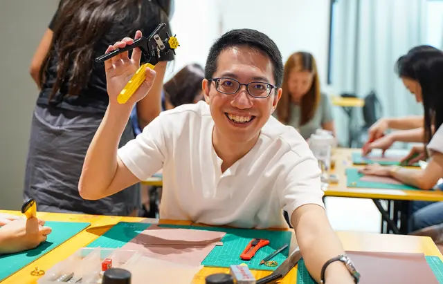 participant in a leather workshop