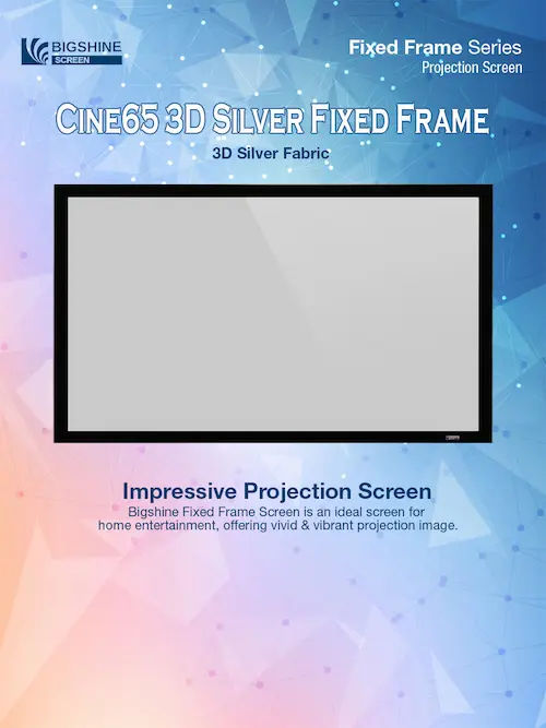 BIGSHINE Cine65 3D Silver Fixed Frame - Projector Screen Singapore