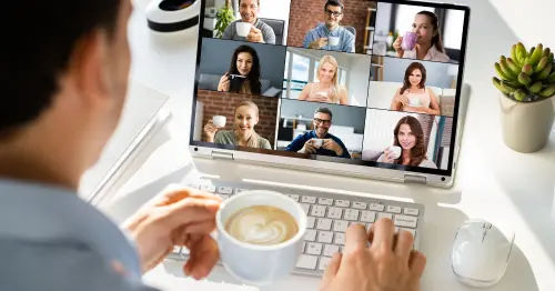 Virtual Coffee - Virtual Team Building Activities (Image from Rolling Tea Cart)
