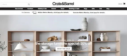 (Credit: Crate and Barrel Philippines)