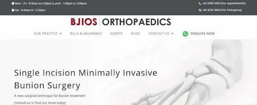 BJIOS Orthopaedics - Bunion Surgery Singapore (Credit: BJIOS Orthopaedics - Bunion Surgery Singapore)