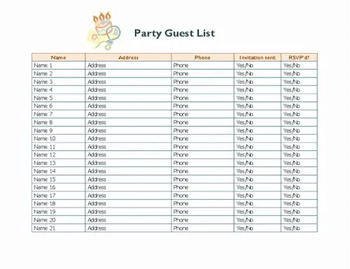 Create a Guest list