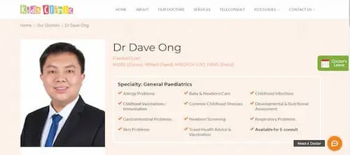 Dr. Dave Ong - Pediatrician Singapore