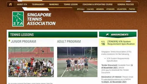 Singapore Tennis Association - Tennis Lessons Singapore