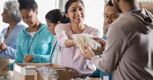 Volunteering at a Food Bank