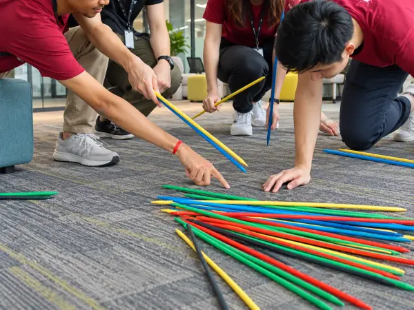 Giant Pick Up Sticks set out for a FunEmpire event