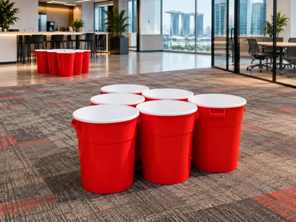 Life-Sized Beer Pong set out for a FunEmpire event