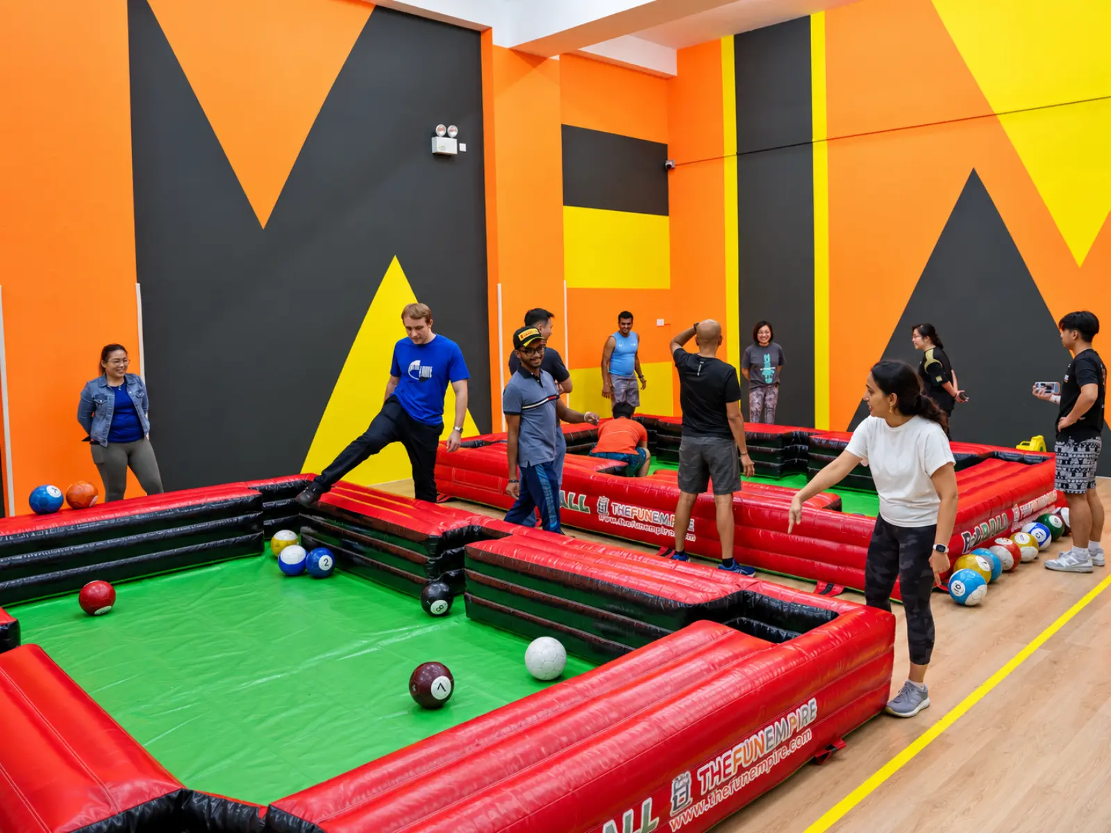 The giant Poolball table set up at FunEmpire HQ