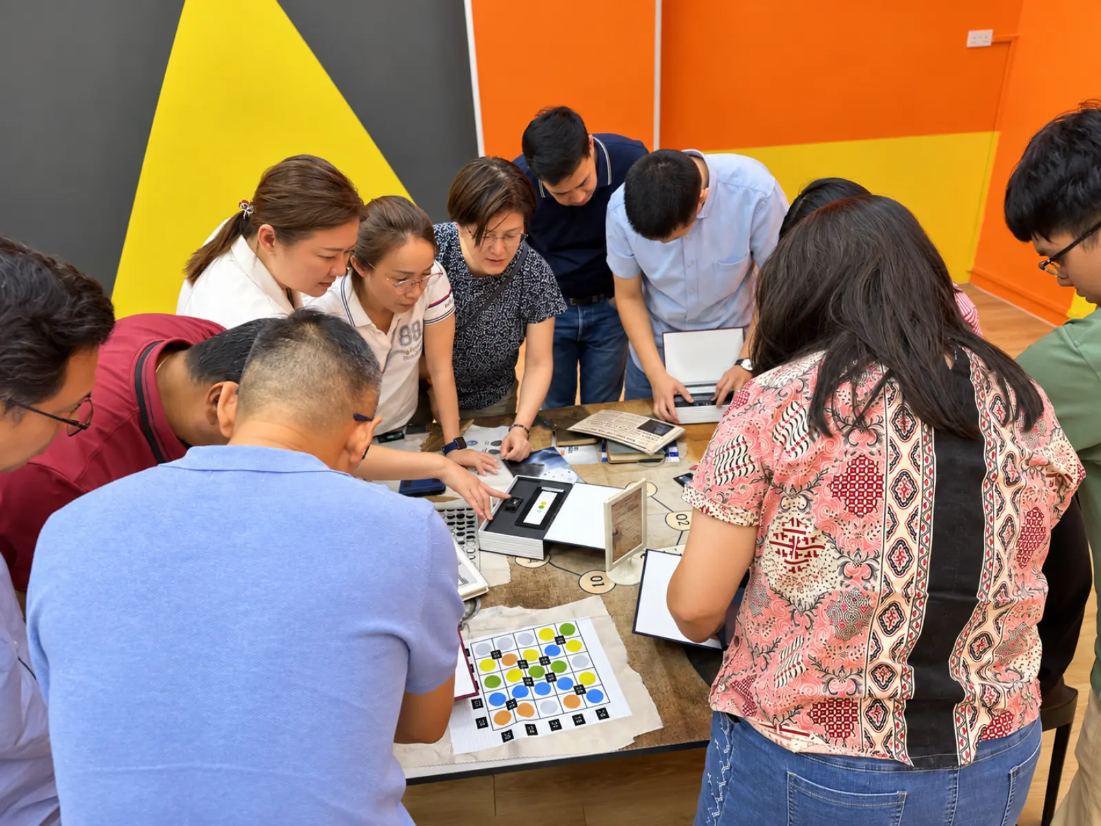A meeting room set up for a mobile workshop