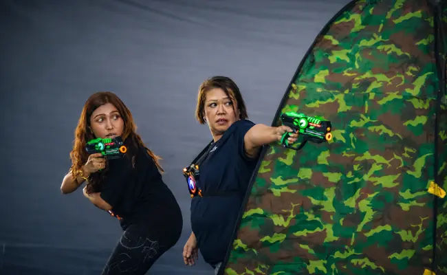 players playing laser tag
