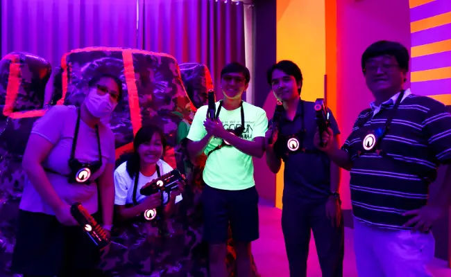 team playing indoor laser tag in singapore