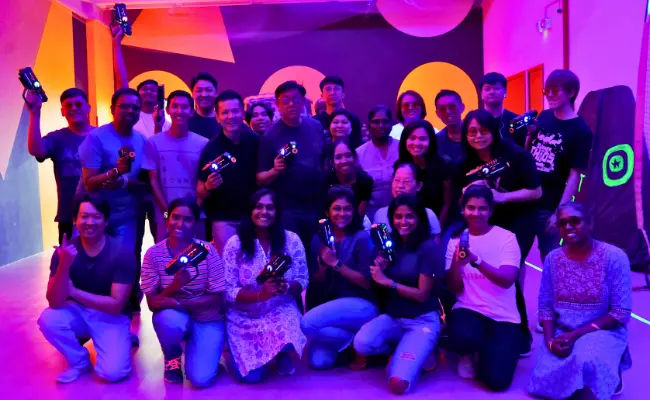 Team Building Activities Singapore laser tag session