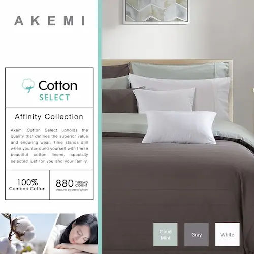 AKEMI Cotton Select Affinity Pillow Case - Pillow Case Singapore (Credit: Shopee)