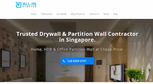 All-In Plaster - Partition Wall Singapore (Credit: All-In Plaster)