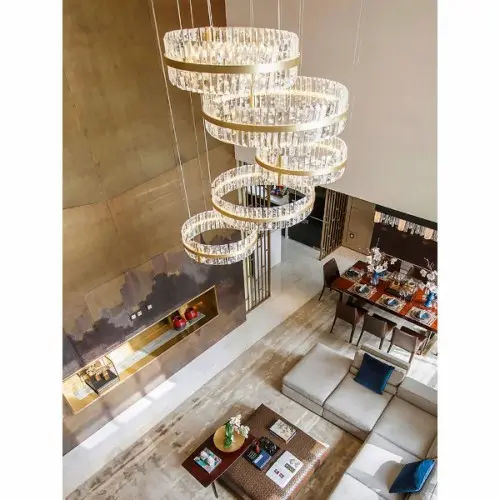 Allie Multi-tiered Cascading Gold Crystal Chandelier - Chandelier Singapore (Credit: Lightmakers)