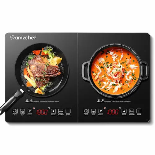 Amzchef YL35-DC08 Double Induction Cooker - Induction Cooker Singapore (Credit: Lazada)