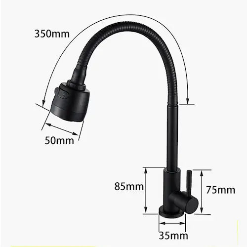 Black Flexible Kitchen Faucet Tap - Kitchen Taps Singapore (Credit: Lazada)