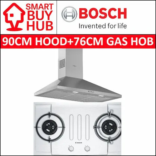 Bosch Bundle: Chimney Hood + S/S Gas Hob - Hob and Hood Singapore (Credit: Shopee)