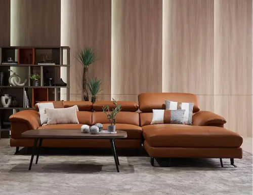 CELLINI Korus L-shape Leather Sofa - Leather Sofa Singapore (Credit: Cellini)